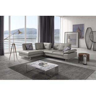 Dahl Leather Sectional by Orren Ellis Reviews