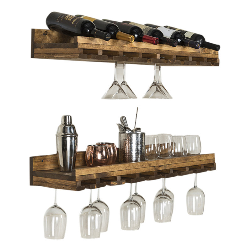 Trent Austin Design Bernardo Solid Wood Wall Mounted Wine Glass Rack Reviews Wayfair