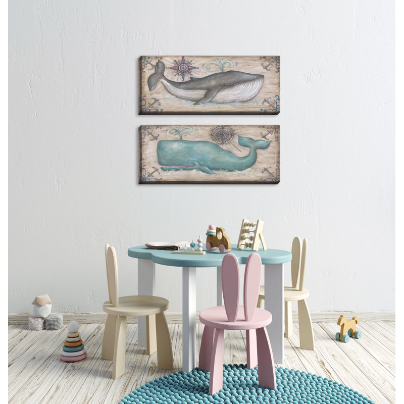 Rosecliff Heights Cute Retro Gray And Teal Whale Acrylic