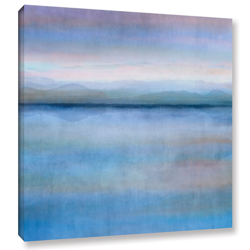 Latitude Run Mirror Lake Scape Blue Painting Print On Wrapped