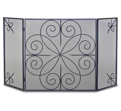 Elements 3 Panel Iron Fireplace Screen Pilgrim Hearth