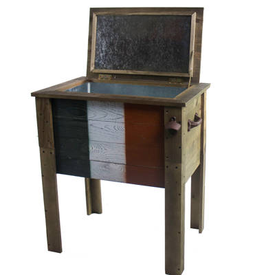 Trinity 80 Qt Cooler With Casters Reviews Wayfair 57 Qt Wooden Patio Cooler
