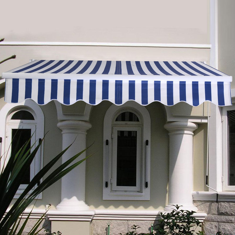 Costway Manual Sun Shade 10 Ft W X 8 Ft D Fabric Retractable