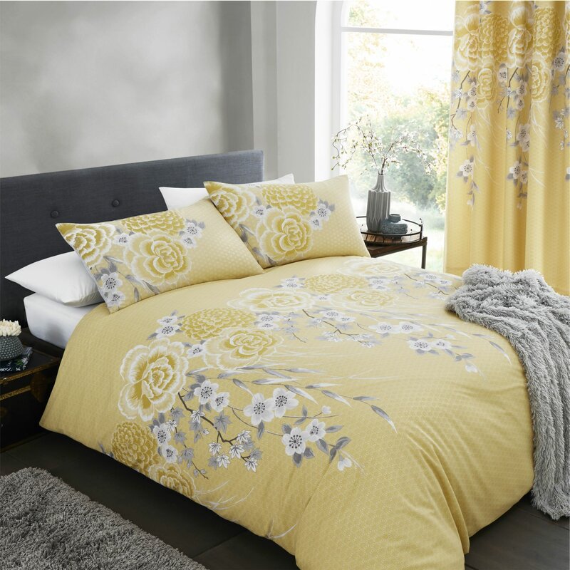 Catherine Lansfield Oriental Blossom Easy Care Duvet Cover Set