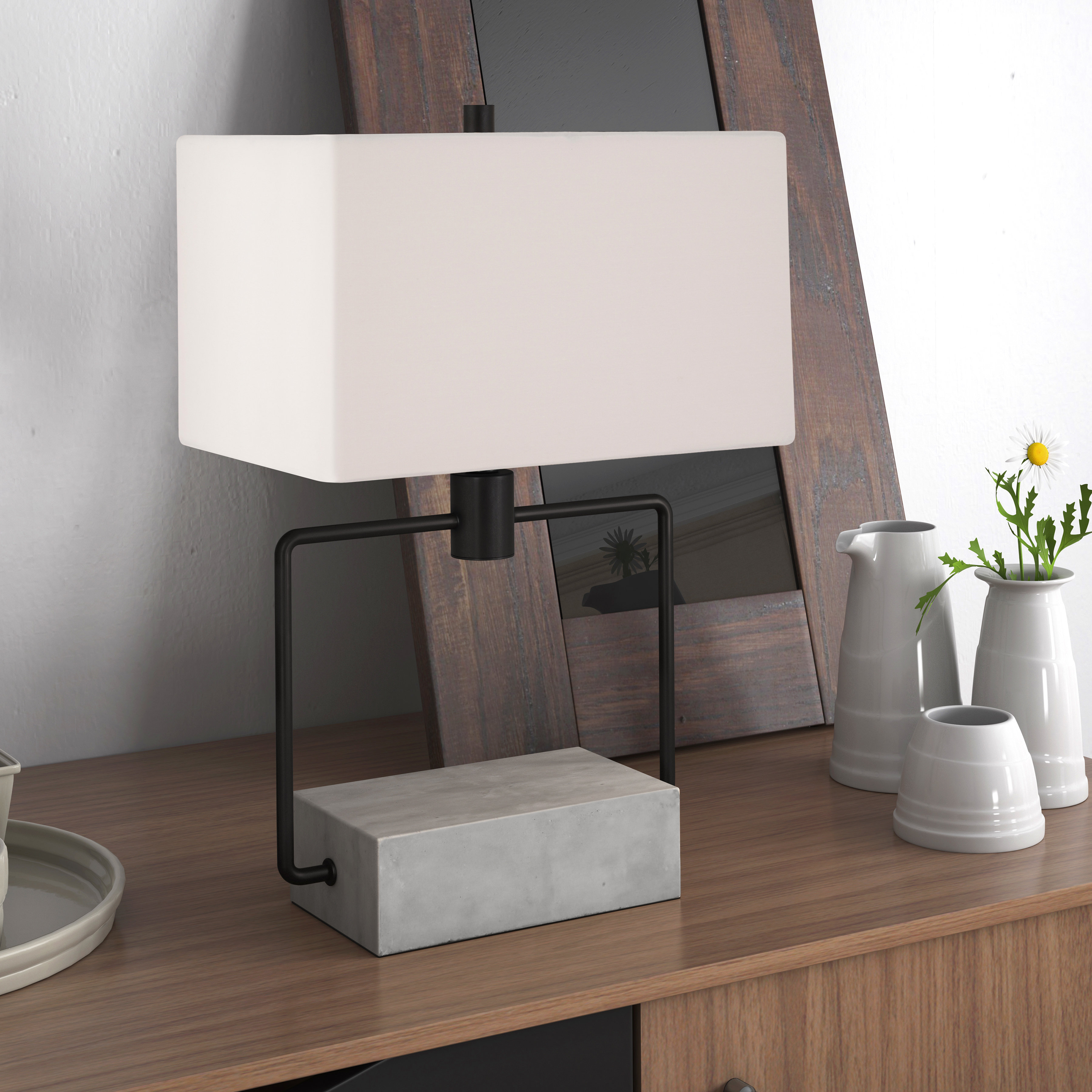 gray table lamp shade