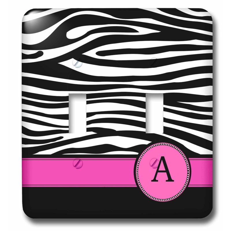 3drose Letter Monogrammed Zebra Stripes Animal Print With Personalized Initial 2 Gang Toggle Light Switch Wall Plate Wayfair