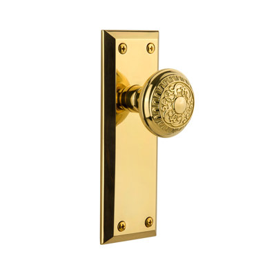 Polished Nickel Grandeur Grande Victorian Plate with Fifth Avenue Knob Double Dummy