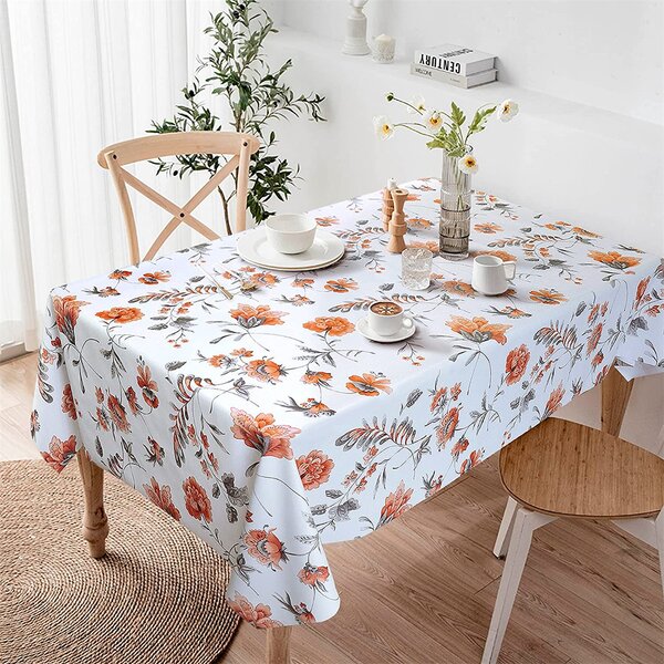 WIPEABLE TABLECLOTH  PLASTIC VINYL OILCLOTH TABLE COVER PROTECTOR 140 x 200 cm