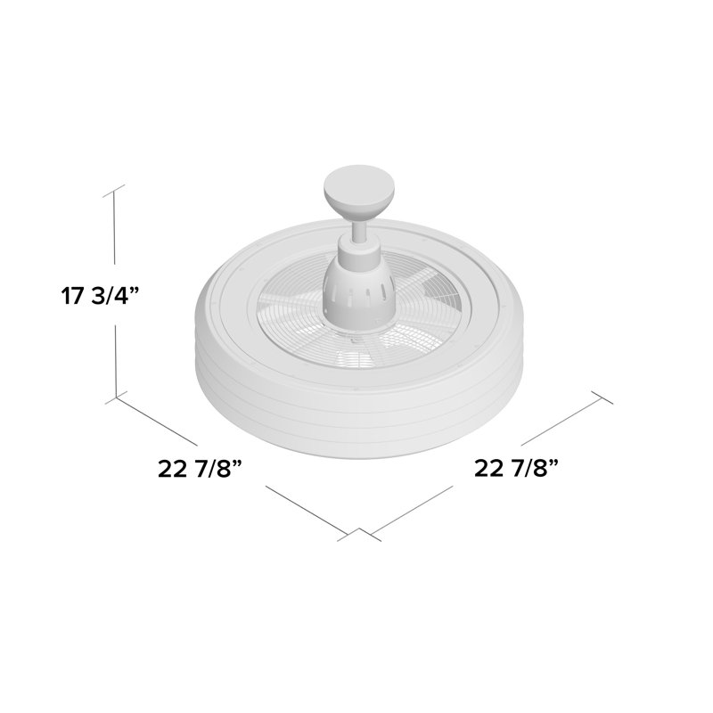 Williston Forge 24 Maldanado Enclosed 2 Blade Outdoor Led Ceiling