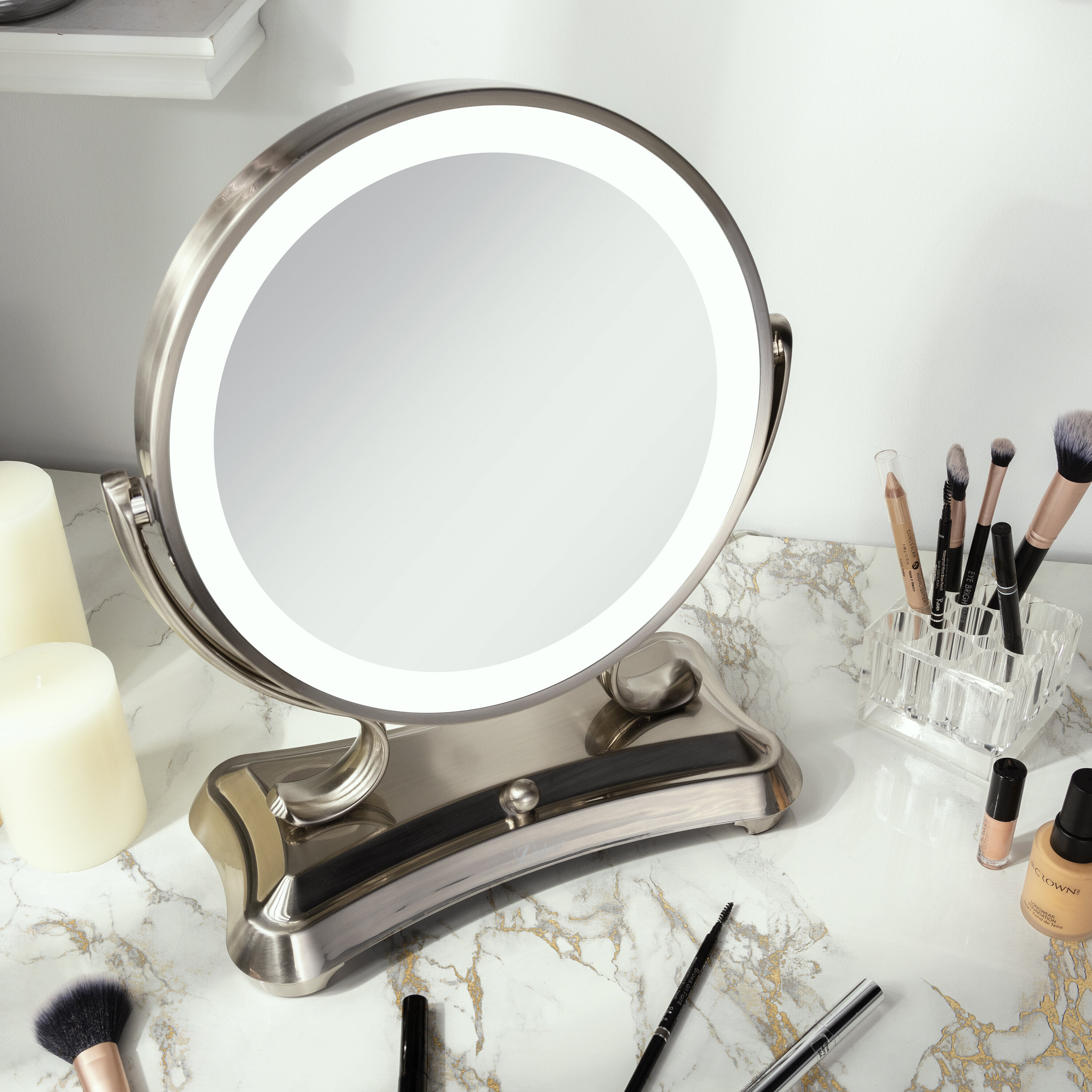 lighted magnifying makeup mirror 5x