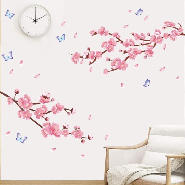 Waterproof Removable Vinyl Art Peach Blossoms Home Wall Sticker Decal Decors