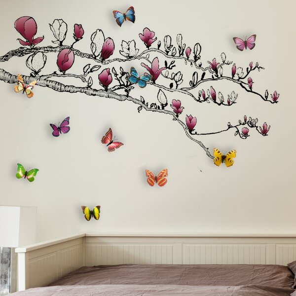 Butterfly Side Vinyl Car Wall Decal Sticker in 12 Colours