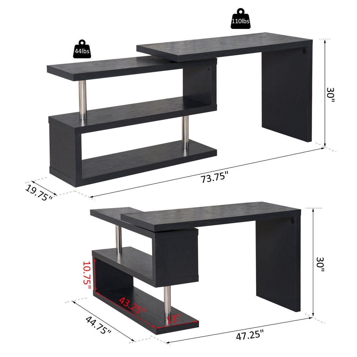 Orren Ellis Gamache Reversible L-Shape Desk & Reviews | Wayfair