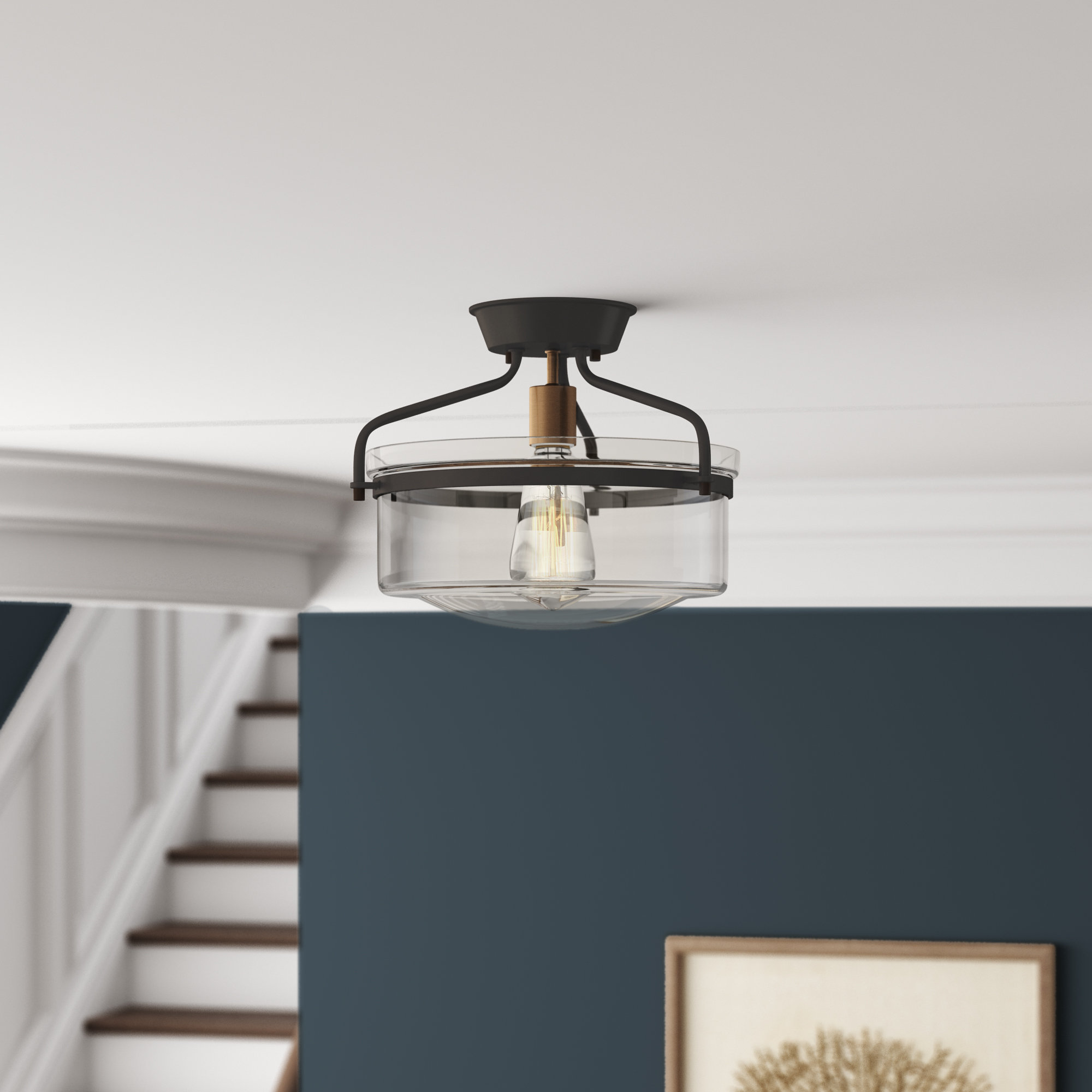 Upton 1 Light Semi Flush Mount Reviews Birch Lane Upton 1 Light Semi Flush Mount