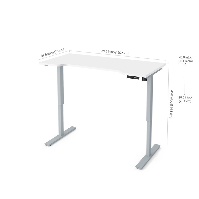 Mobile Adjustable Height Stand Up Workstation White /& Black 75cm
