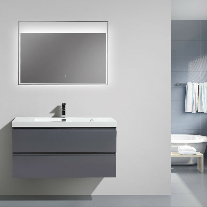 Lina 41.8 Wall Mounted Single Bathroom Vanity Set & Reviews | AllModern
