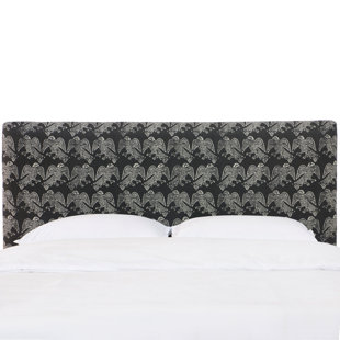 Thomas in Falcon Block Ink Upholstered Panel Headboard