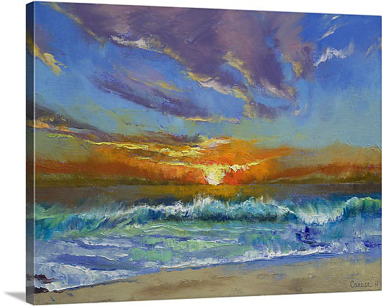Great Big Canvas Malibu Beach Sunset By Michael Creese Painting