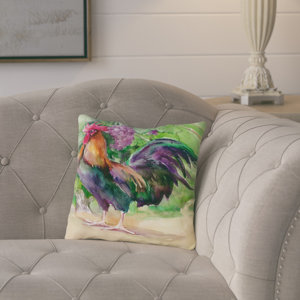 Elaine Rooster and Grapes Throw Pillow