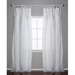 Olivia Solid Sheer Tap Top Single Curtain Panel
