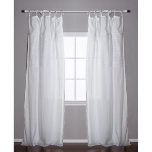 Olivia Solid Sheer Tap Top Single Curtain Panel