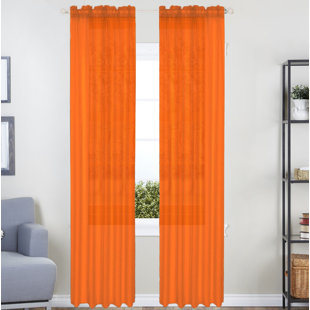 Burnt Orange Sheer Curtains Wayfair Henke Voile Solid Sheer Curtain Panels Set Of 4