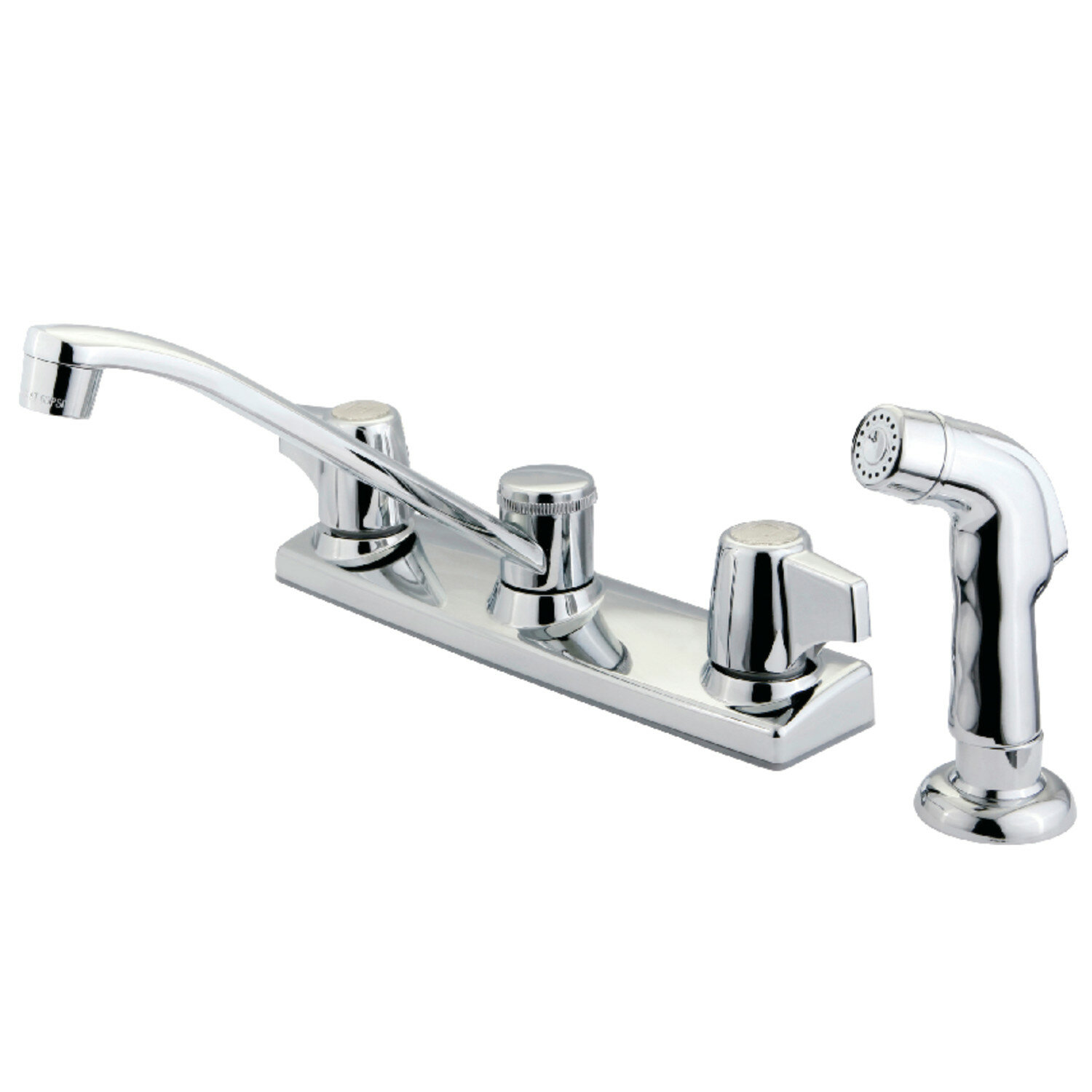 Kingston Brass Pull Down Double Handle Kitchen Faucet With Side
