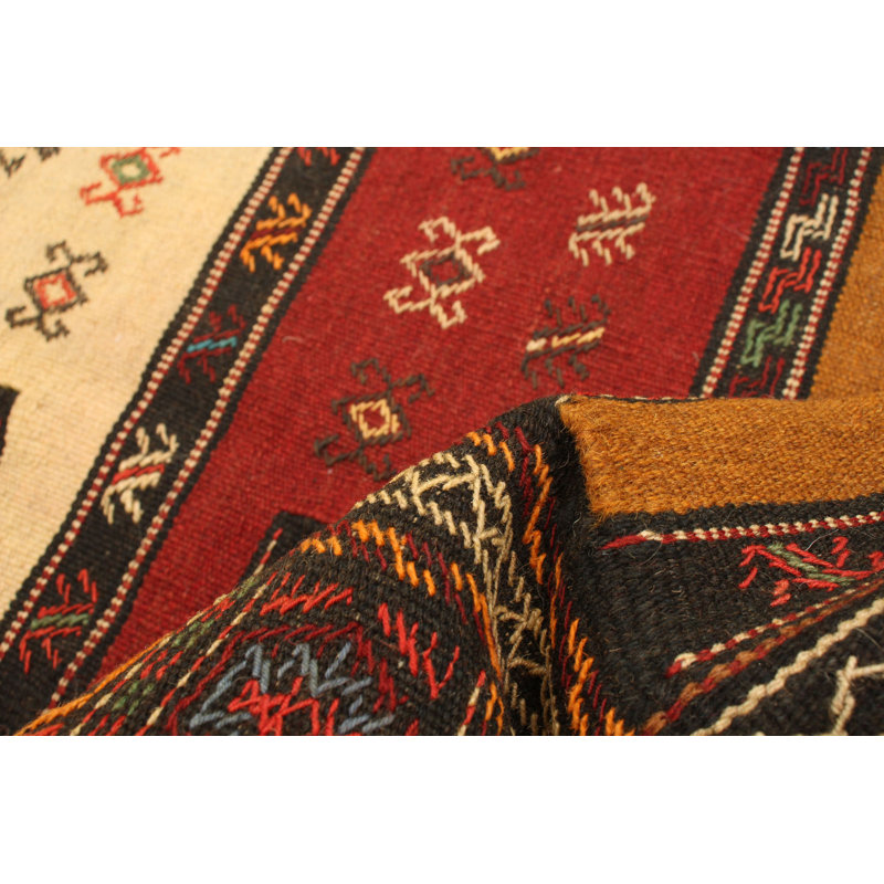 Bloomsbury Market Ahja Handmade Kilim Wool Dark Copper Dark Gold Rug