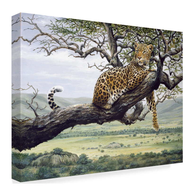 Trademark Art Leopard In Tree Acrylic Painting Print On Wrapped