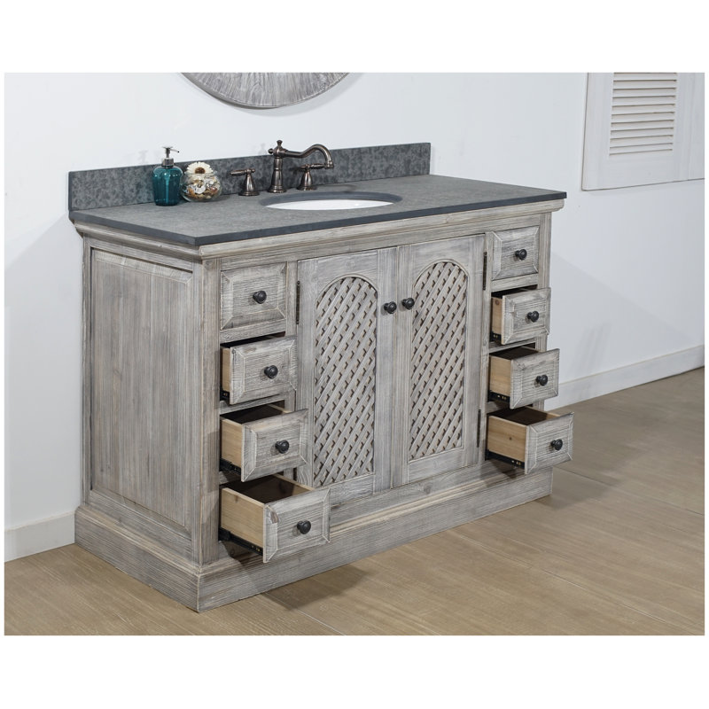 Millwood Pines Volkman Rustic Solid Fir 49 Single Bathroom Vanity Set Wayfair