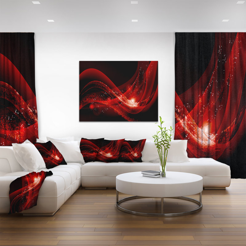 Ebern Designs Dark Red Vector Illustration Wall Art On Wrapped