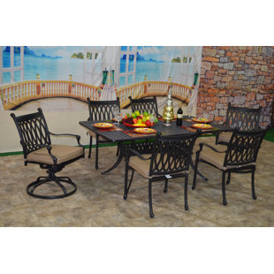 Go to store & view more images Baragrey 7 Piece Sunbrella Dining Set with Cushions by Fleur De Lis Living