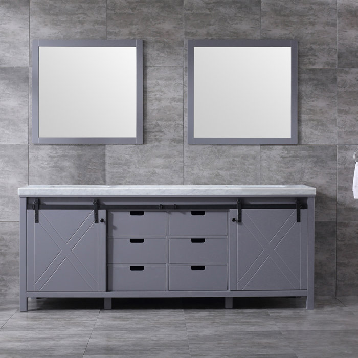 Lexora Marsyas 84.5" Double Bathroom Vanity Set with ...