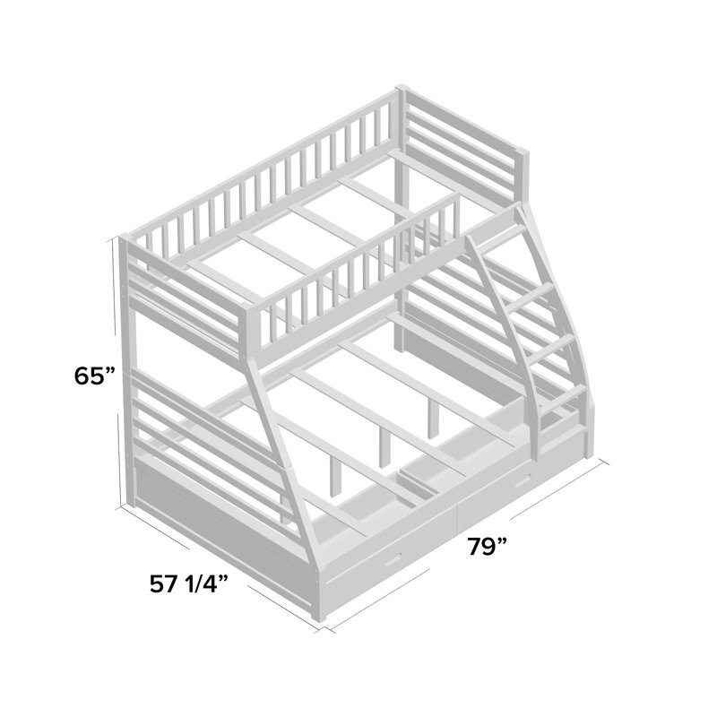 Harriet Bee Claret Twin Over Full Bunk Bed With Drawers Reviews