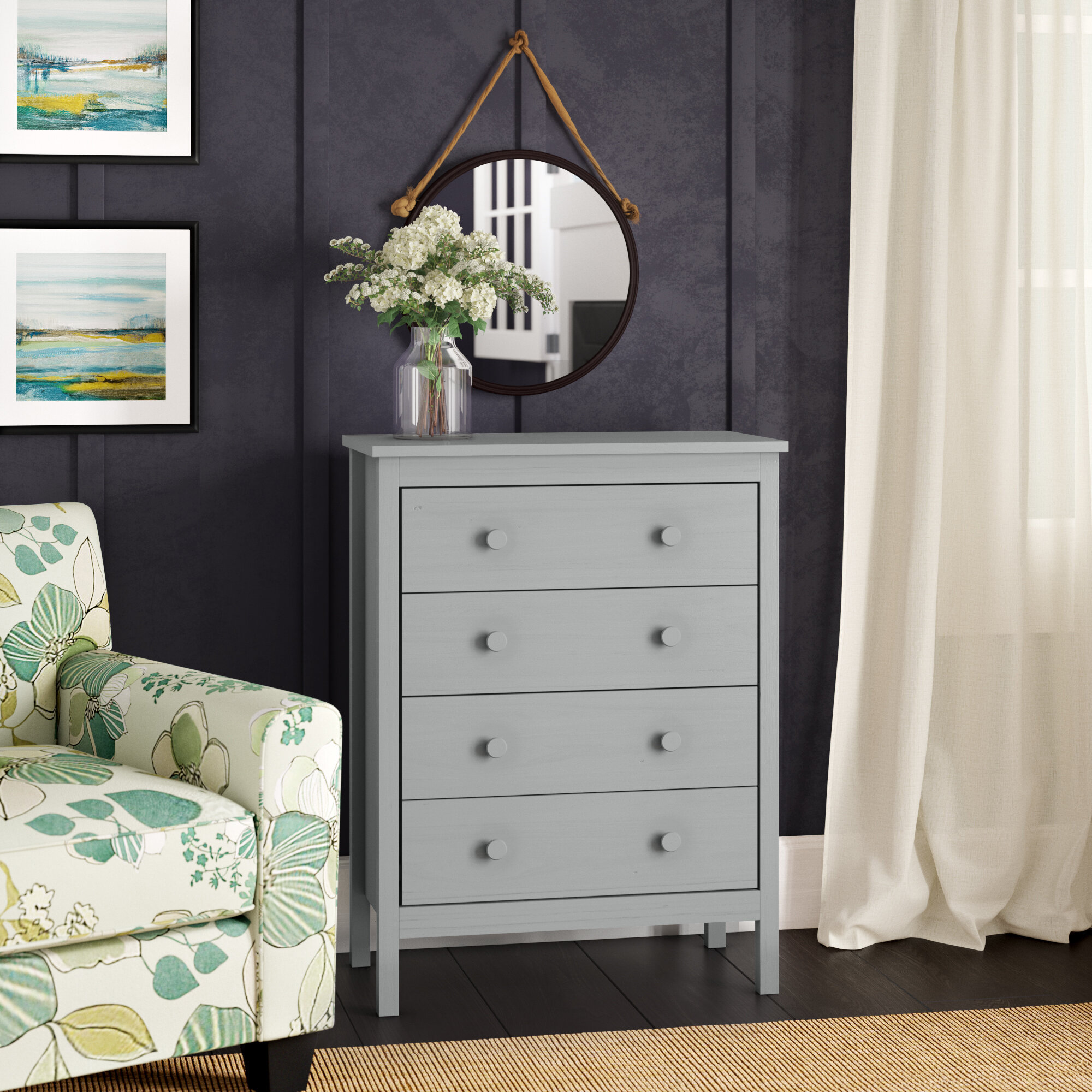 Rosecliff Heights Albrecht 4 - Drawer Dresser & Reviews | Wayfair