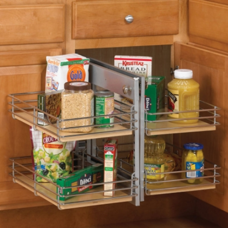 Rebrilliant Powers Left Blind Corner Cabinet Organizer Wayfair