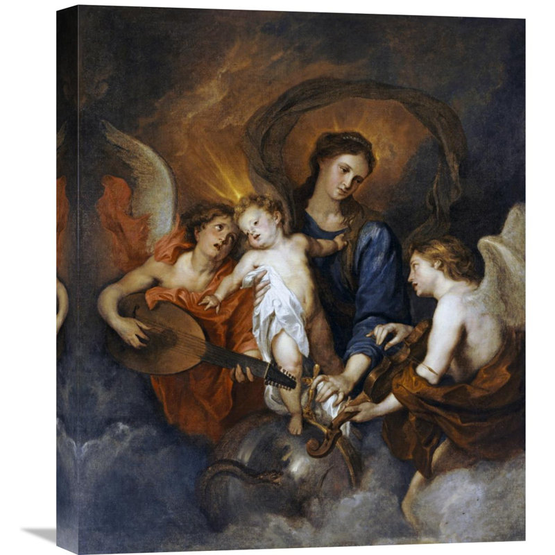 Global Gallery The Madonna And Child With Two Musical Angels By