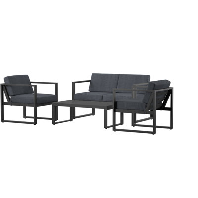 Mercury Row Mirando 4 Piece Sofa Set With Cushions Mercury Row Mirando 4 Piece Sofa Set