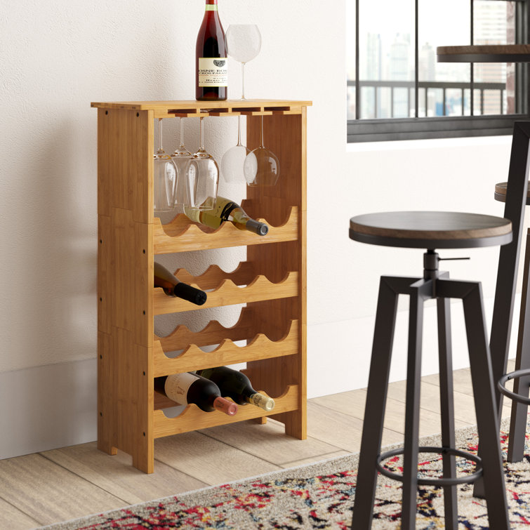 Alpen Home Hattie Solid Wood Floor Wine Bottle Rack in Natural