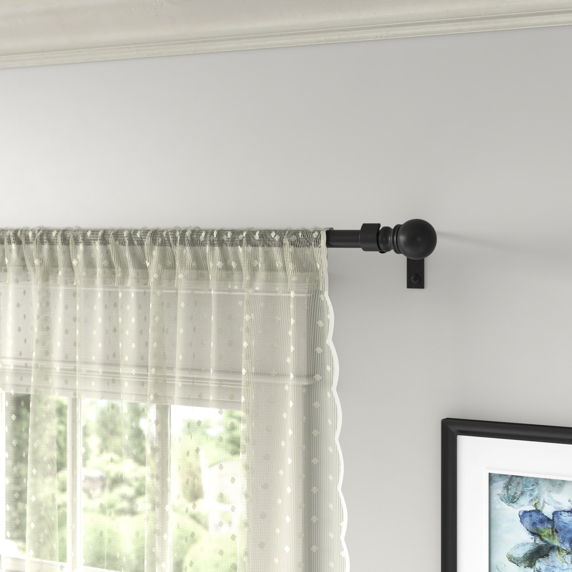 4 Sizes Standard White Adjustable Curtain Rod Single Bar With Hardware 4 Sizes Standard White Adjustable Curtain Rod Single Bar With Hardware
