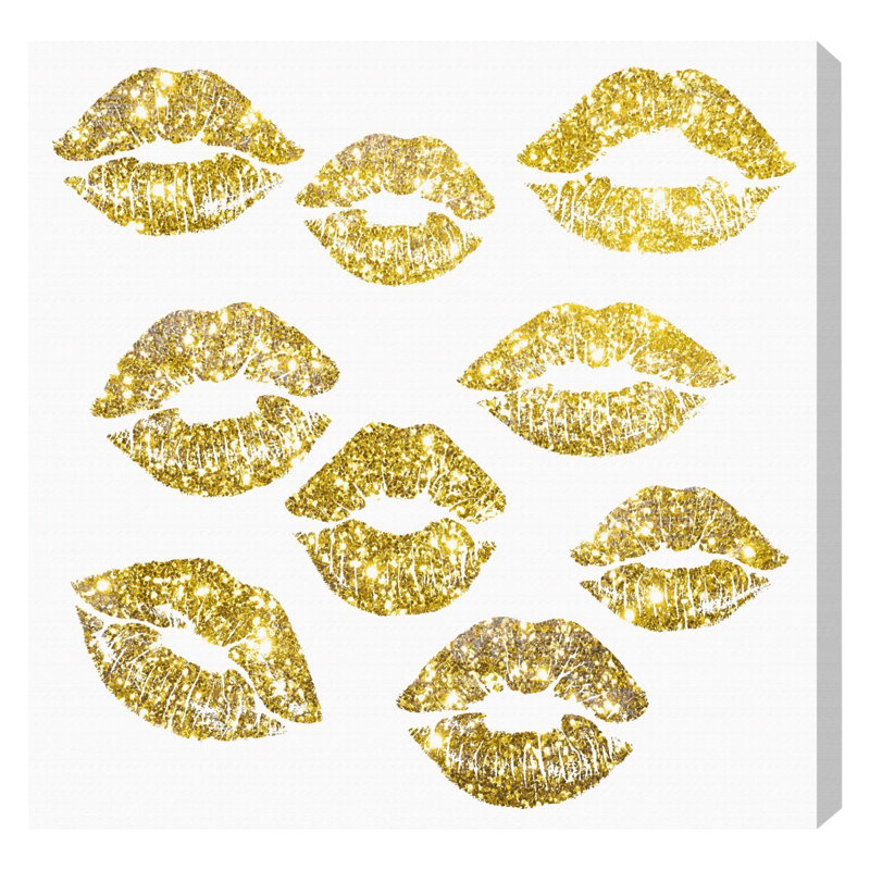 Oliver Gal Signs Of Love In Glitter Gold Graphic Art On Canvas