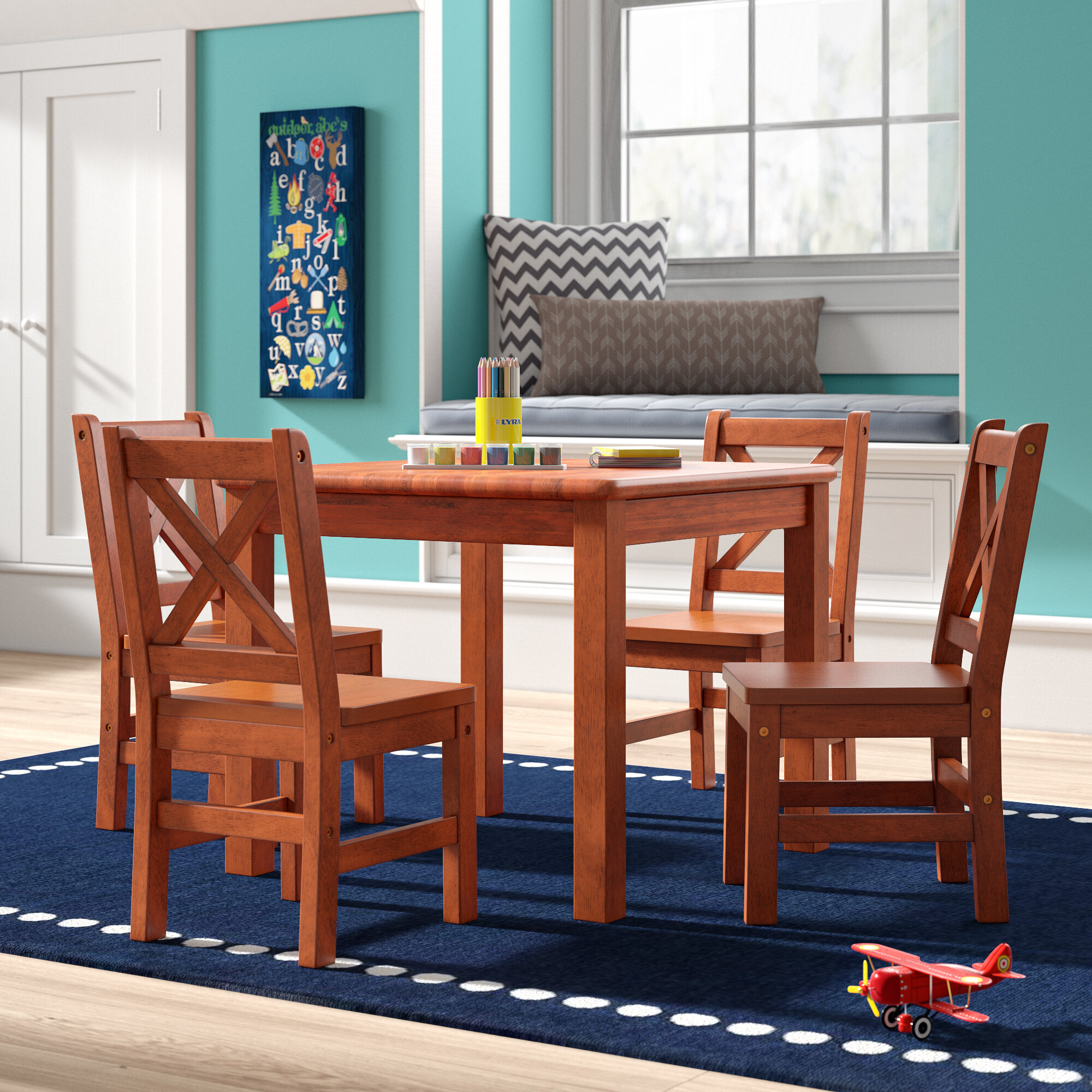 rickey kids 5 piece table & chair set