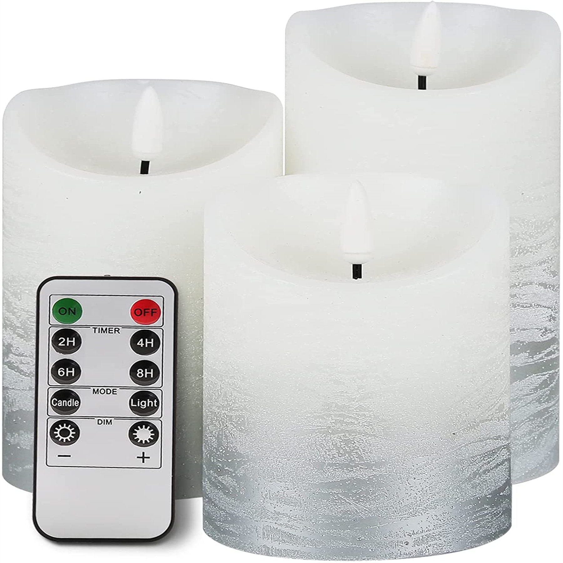 Home Decor Battery Operated LED Wax Dripping Pillar Flameless Candle with Timer 