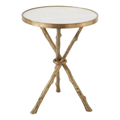 Twig Table-Brass/White Marble