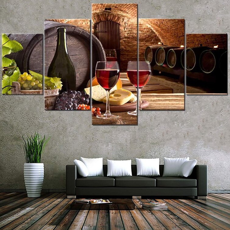 Red Wine Fruit Canvas Painting Oil Painting Modern Wall Art Home Decor Print