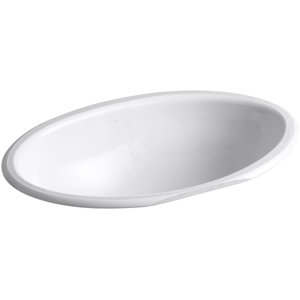 Vintage Oval Undermount Bathroom Sink with Overflow