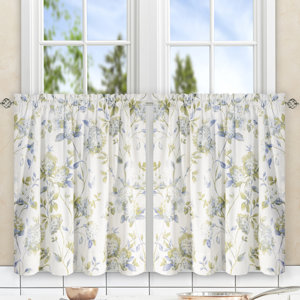 Kyra Hydrangea Tier Curtain (Set of 2)