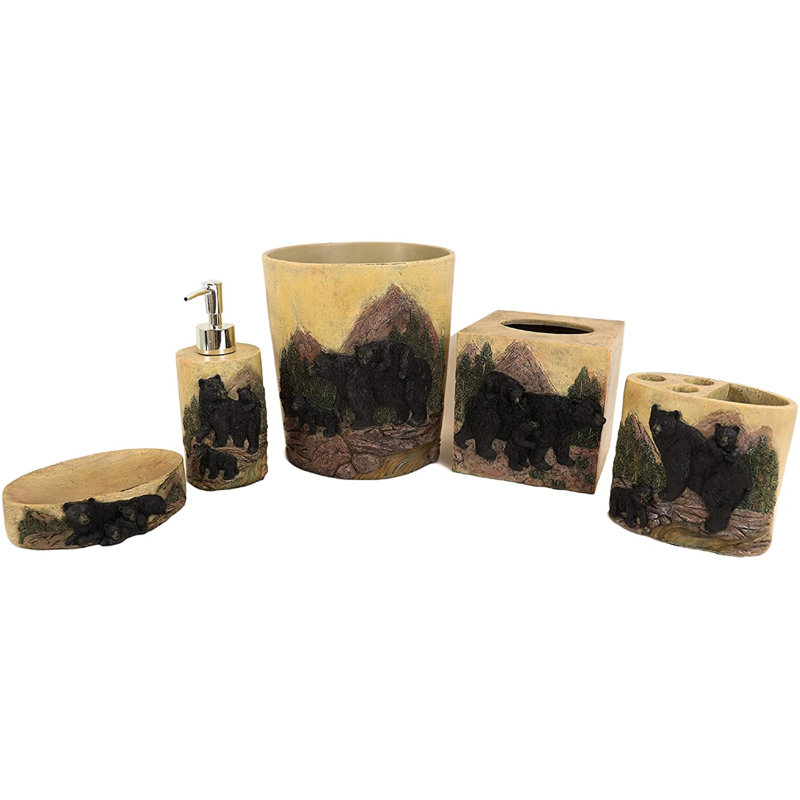 Loon Peak Stach Bear 5 Piece Bathroom Accessory Set Wayfair