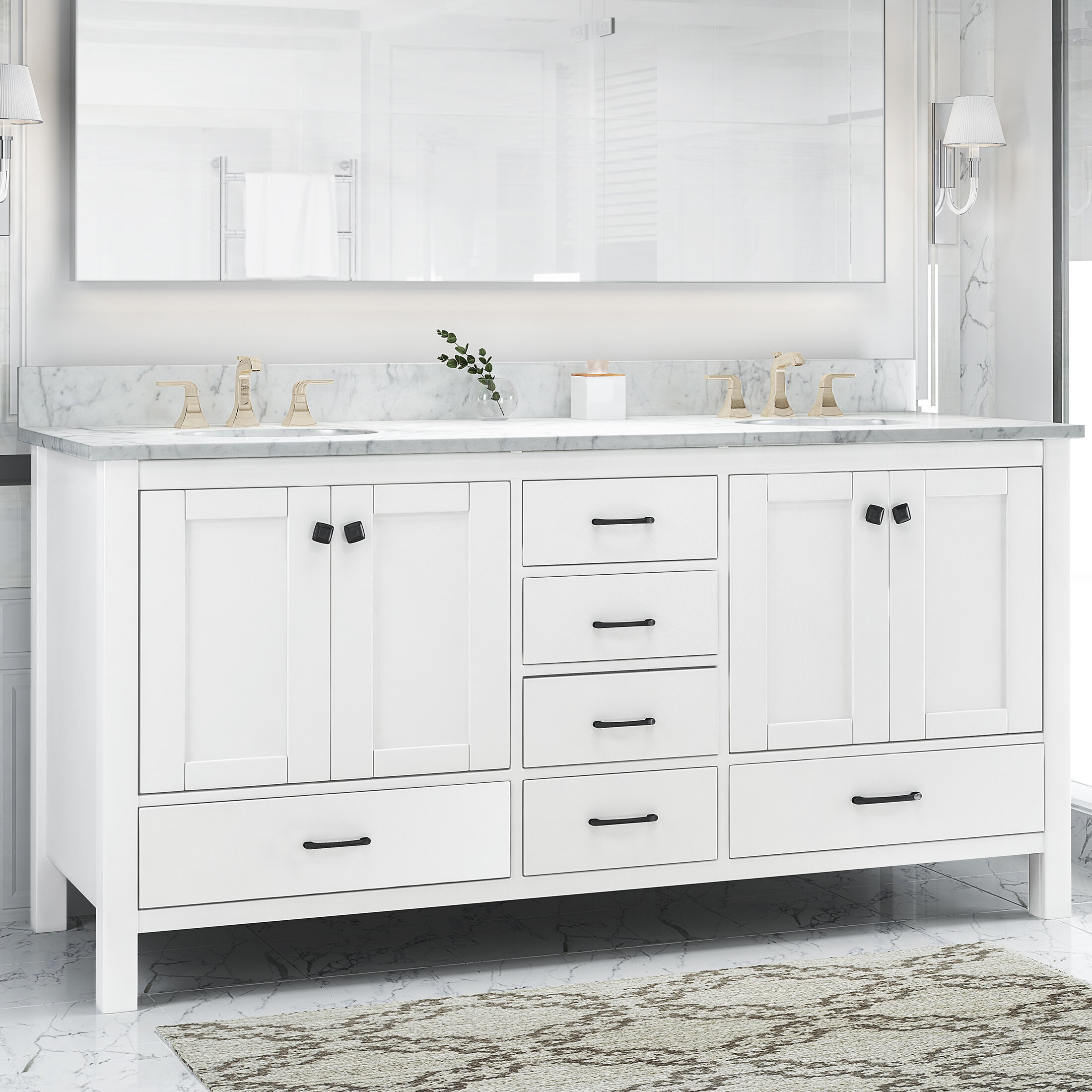 Highland Dunes Caryl 73 Double Bathroom Vanity Set Wayfair