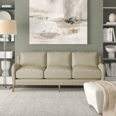 Tommy Bahama Home Twin Palms Genuine Leather 84 5 Tuxedo Arm Sofa